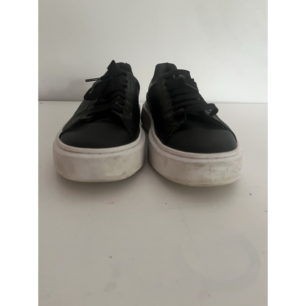 HUGO by Hugo Boss Men's Black Leather Sneakers EU 42 US 9 White Sole - Picture 12 of 14